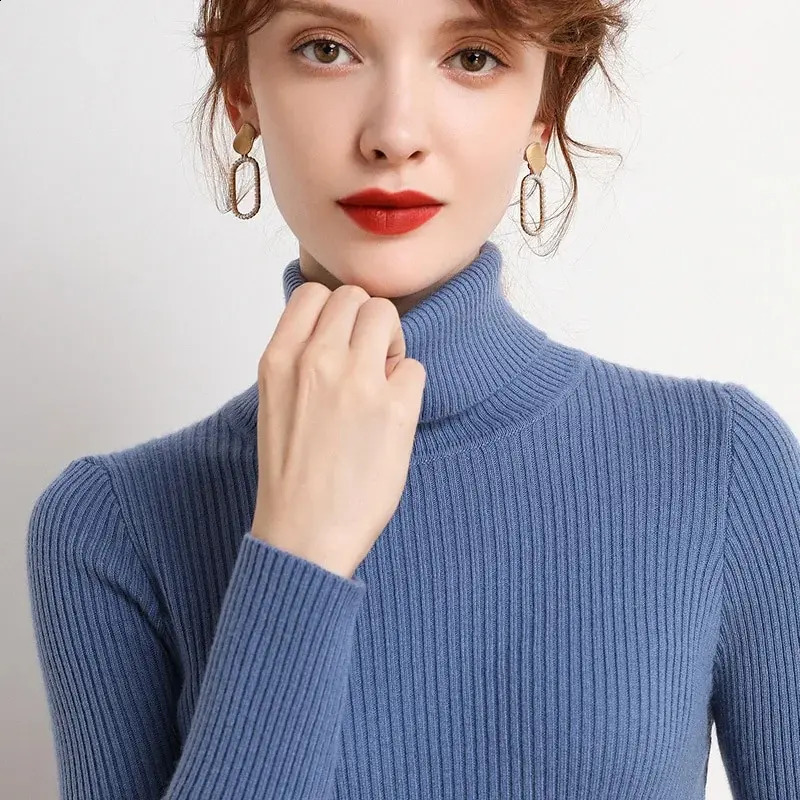 Pull à col roulé femmes 2024 automne Hiver hauts coréen mince femmes Pull Pull tricoté Pull Femme Hiver Truien 240912