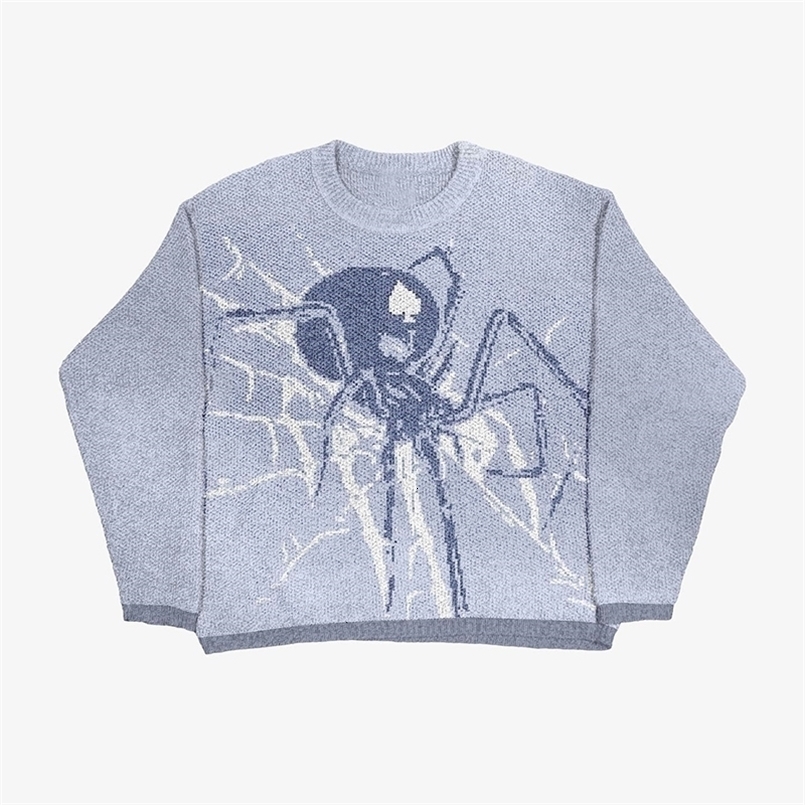 Casual Harajuku Autumn Women Cotton Knitwear Y2k Vintage Knitted Sweater Graphic Sweaters Top Vintage Loose Distressed Pullovers 240912CJ
