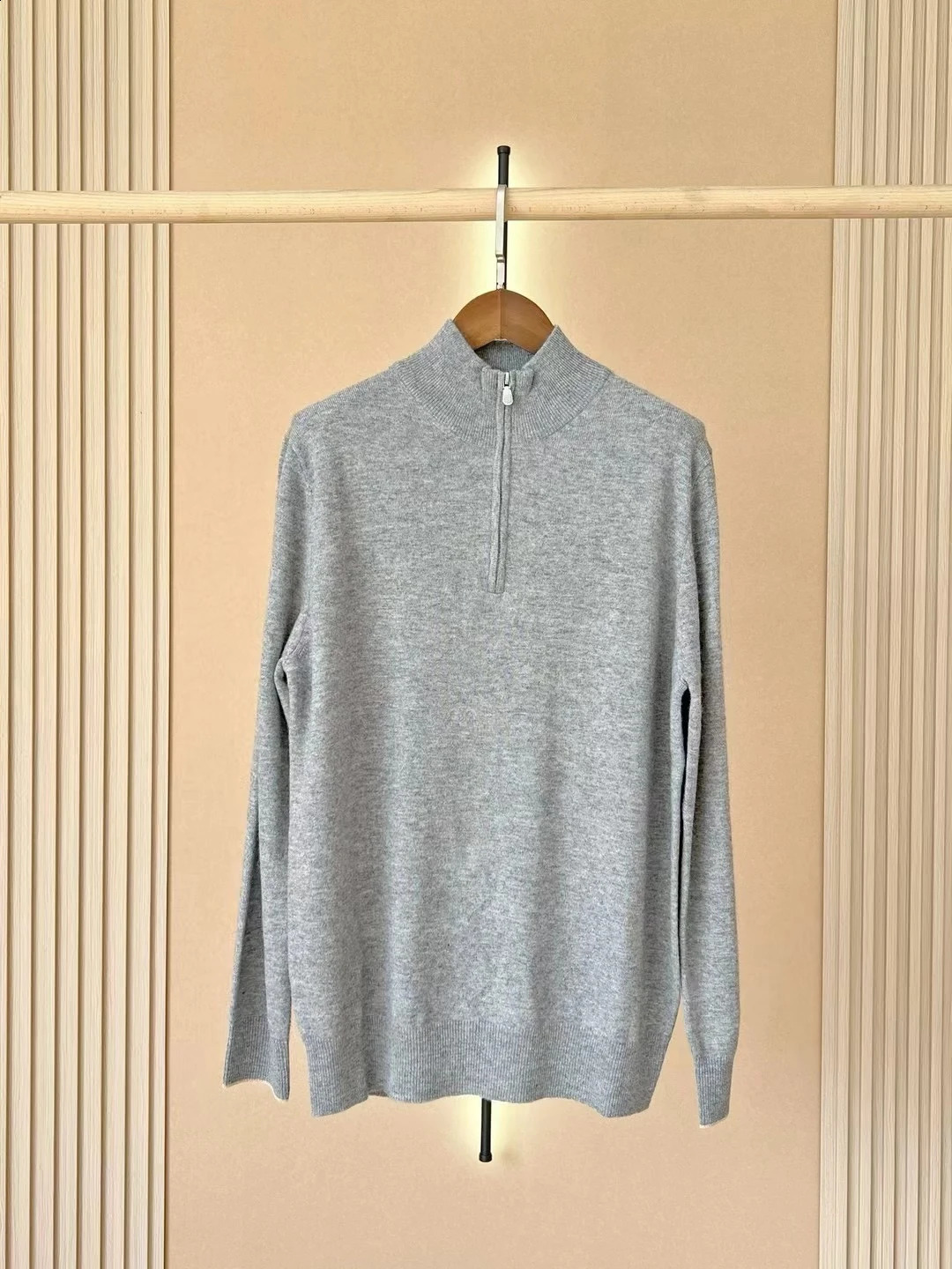 Classic Sweater For Men Half Turtleneck Zipper Solid Color Knit Sweater Casual Versatile Bottoming Wool Top 240912