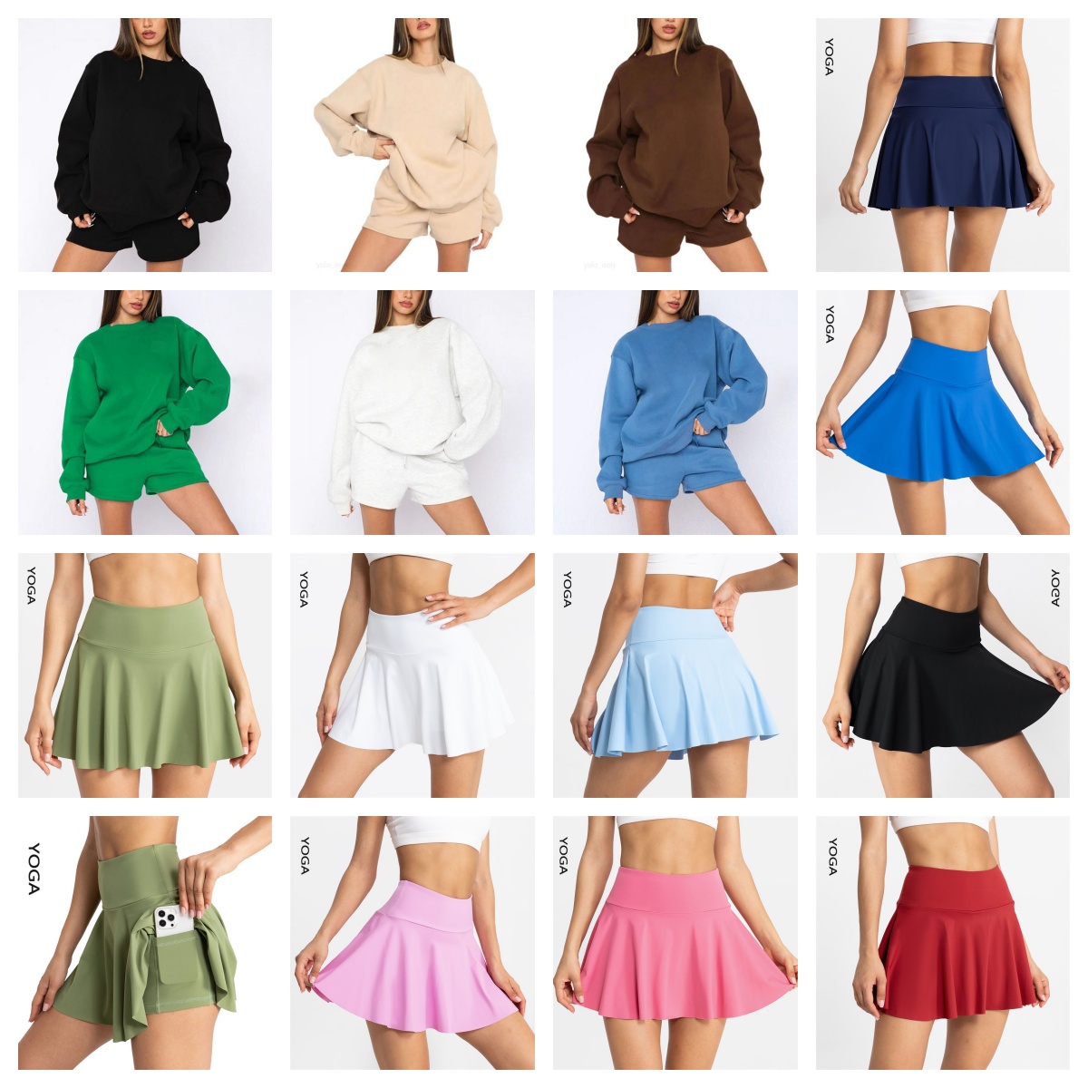 Yoga set Women Hoodie Suit Yoga Short Skirt Oversize Shorts Yoga Sweatshirt Top and Shorts Hoodie Women&#039;s fashion Casual Shorts Set 28985 28-image-714948797