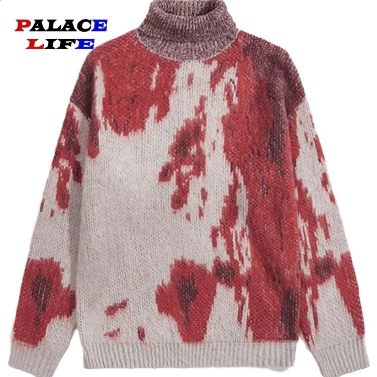 Pulls d'hiver pour femmes vintage couple en tricot chaud pull de Noël rayé léopard imprimement animal à col roulé à ladimensizaine de pulls 24091