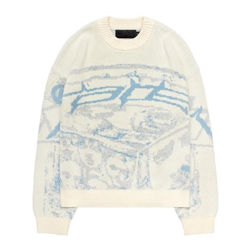 Mens Pullovers Sweaters Creative Stripes Womens Knitted Streetwear Maiden Oversized Harajuku O Neck Knitwear Men Clothing emo 240912CJ