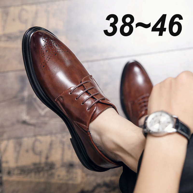 Designer Mens Formal Leather Dress Brown Black Retro Business Casual Man Shoes Wedding for Men Office Male Footw a1cb