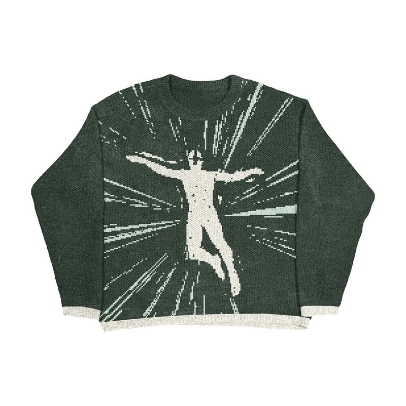 Mens Pullovers Sweaters portrait Womens Knitted Streetwear Maiden Oversized Harajuku O Neck Knitwear Y2K Clothing 240912CJ