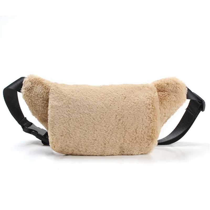 Fashion Womens Waist Winter Plush Belt Shoulder Crossbody Chest Simple Fluffy Fanny Pack Banana Purse Designer Bag Z240912