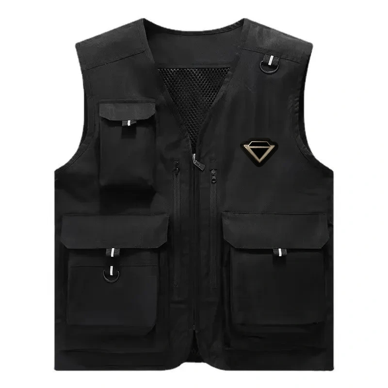Men Vest designer Outerwear Coats Summer Outdoor Leisure Multi Pocket Versatile Thin Sweetheart V-Neck Vests Fashion Coat-image-871162822