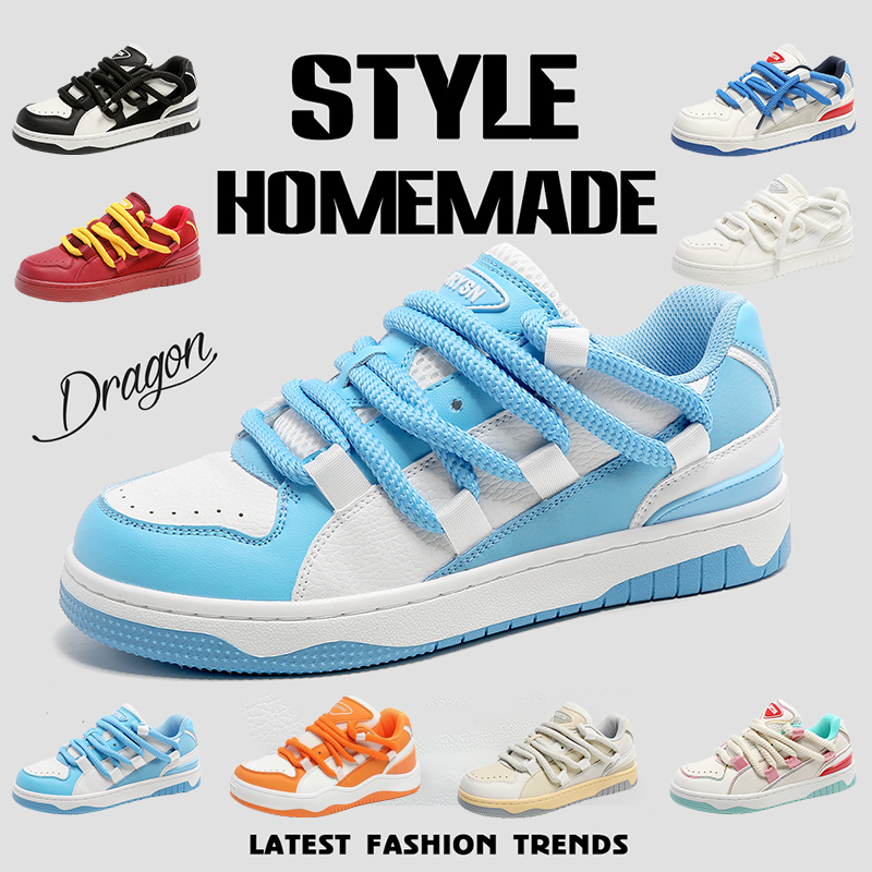 9 Colors High Quality Trend Brand Skateboard for Men Women Casual Fashion Leather Outdoor Platform Shoes Chunky 0872