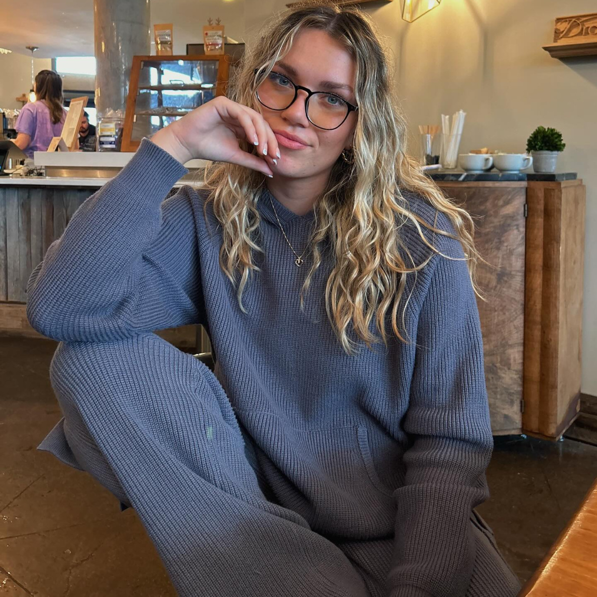 Pantalon à deux pièces pour femmes en tricot en tricot en tricot à capuche pull décontracté.