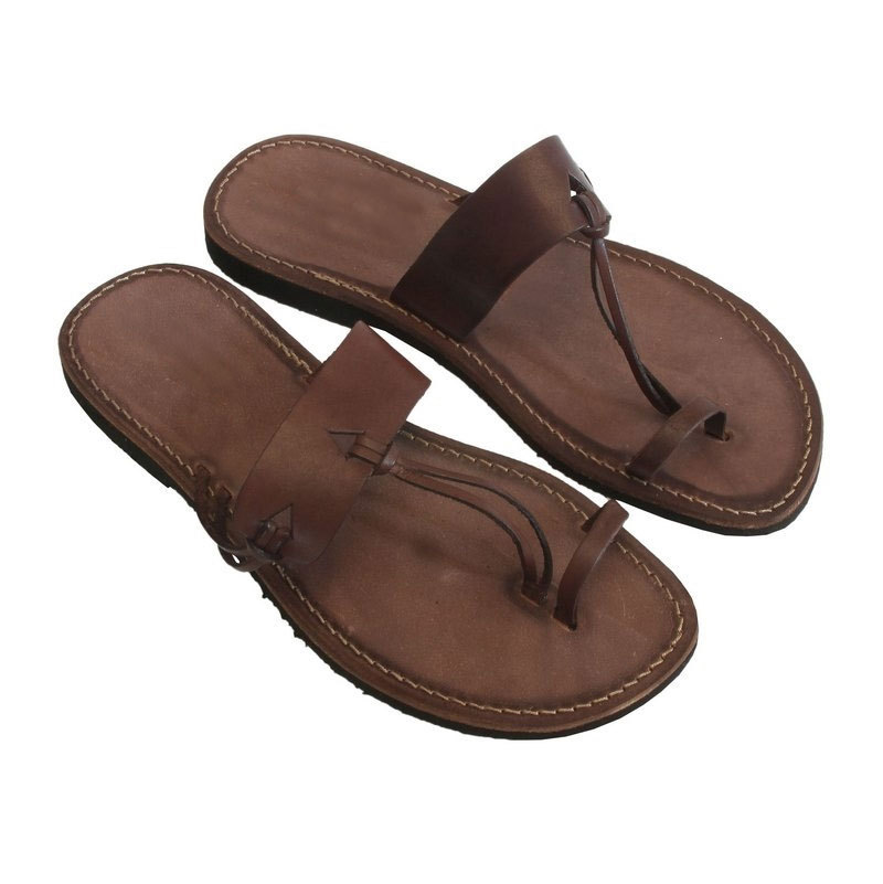 PU Leather Men Flip Flops 2024 Summer Flat Shoes Outside Beach Sandals Cool Female Soft Sole Slides Casual Couple Shoes Clip Toe