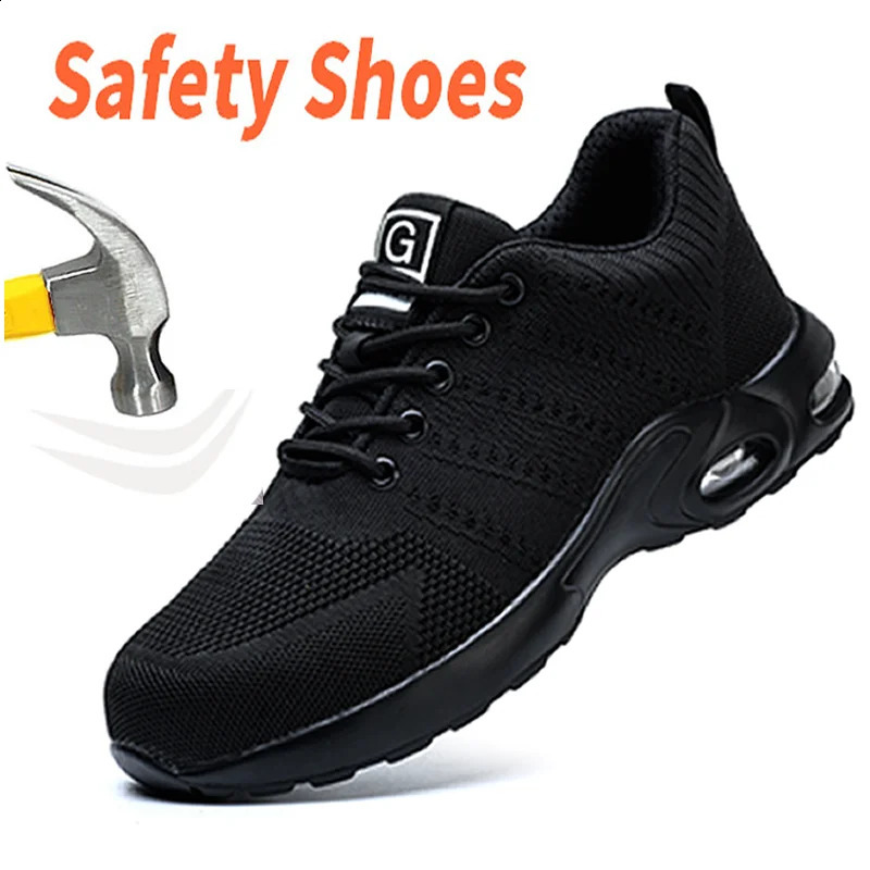 Chaussures de sécurité orteil en acier hommes bottes de travail de protection indestructibles lightweigh e658