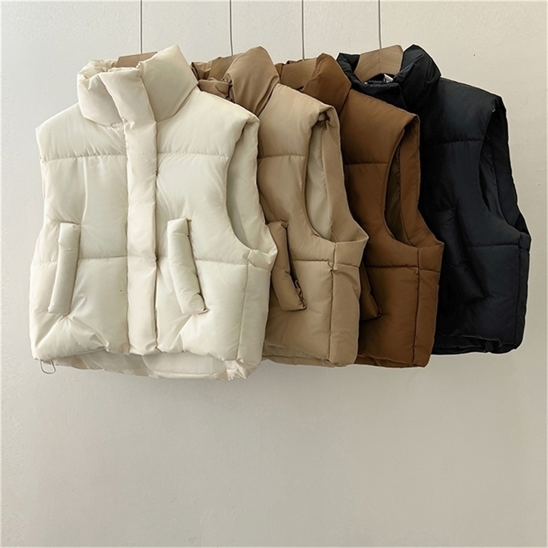 Autumn Winter Y2K Vest Women Thick Warm Down Harajuku Loose Jacket Casual Outerwear Short Waistcoat Windproof Coats y240910