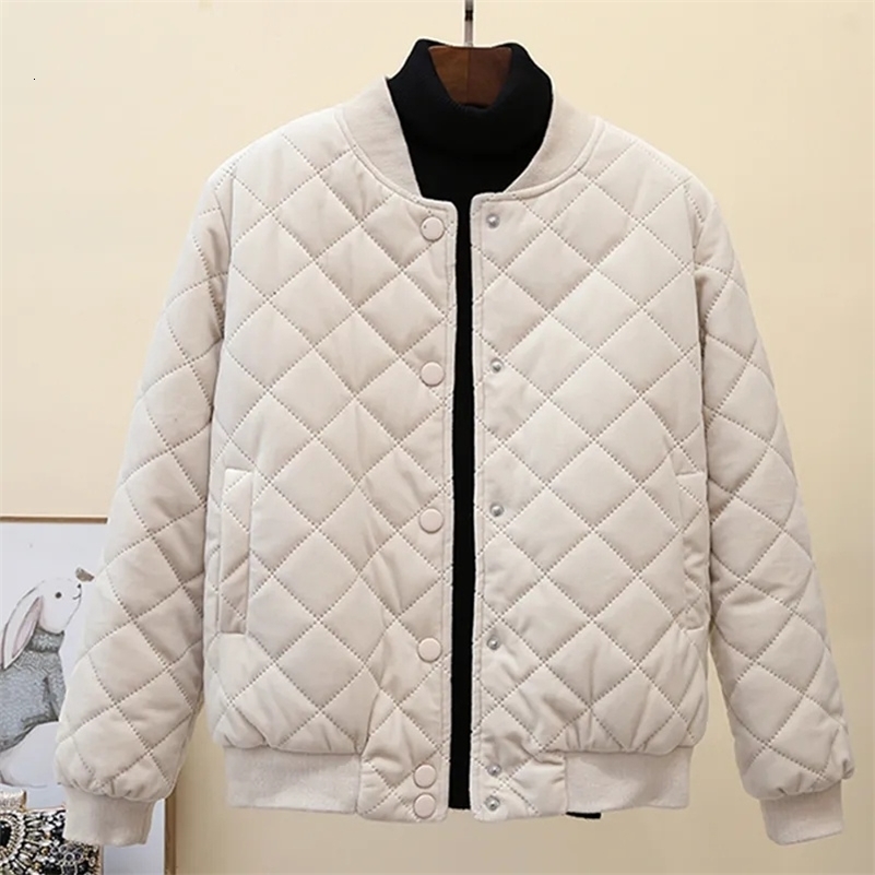 2023 AUTUMNE Hiver Coton Coat Veste femme coréen lâche lâche chaud Style Baseball Uniforme Tops femme Vêtements Parkas Y240910