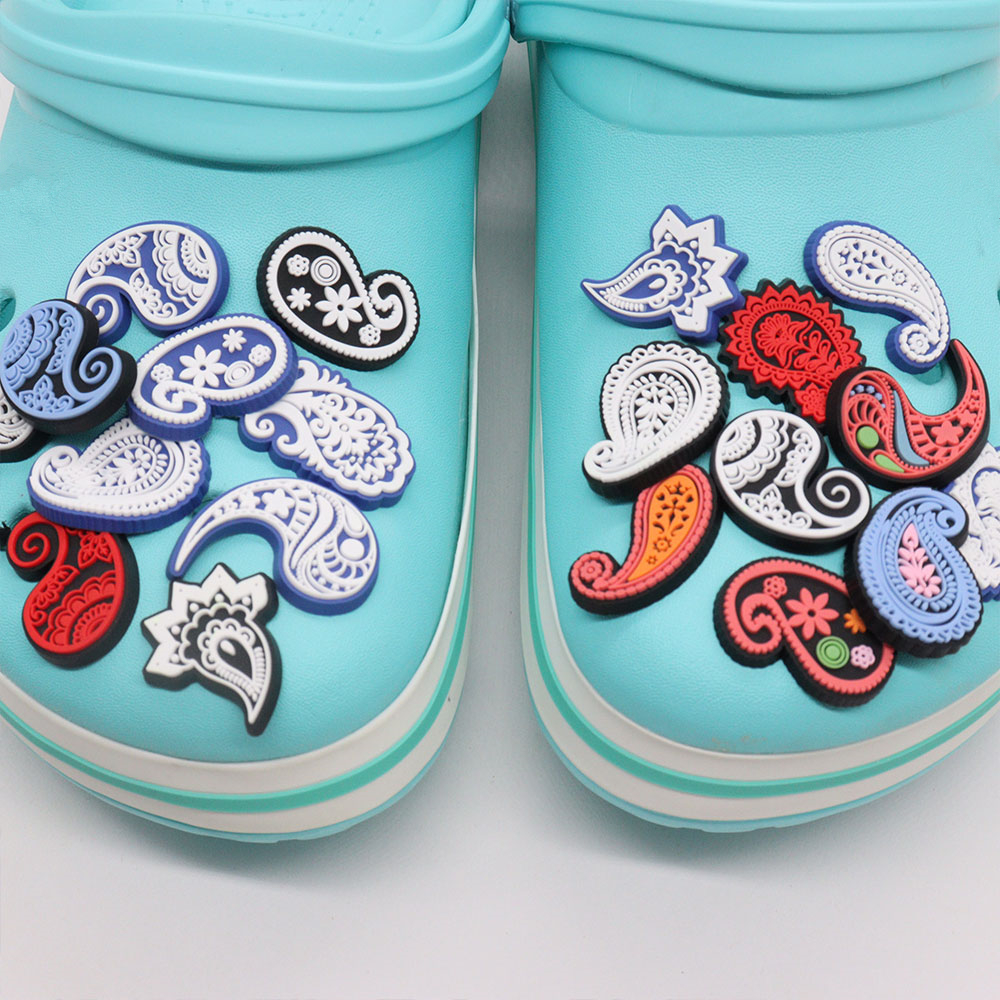 New Arrival 1-20Pcs Mix Flowers Pattern Children Slippers Shoe Buckle Charms Accessories DIY Kids Birthday Gifts