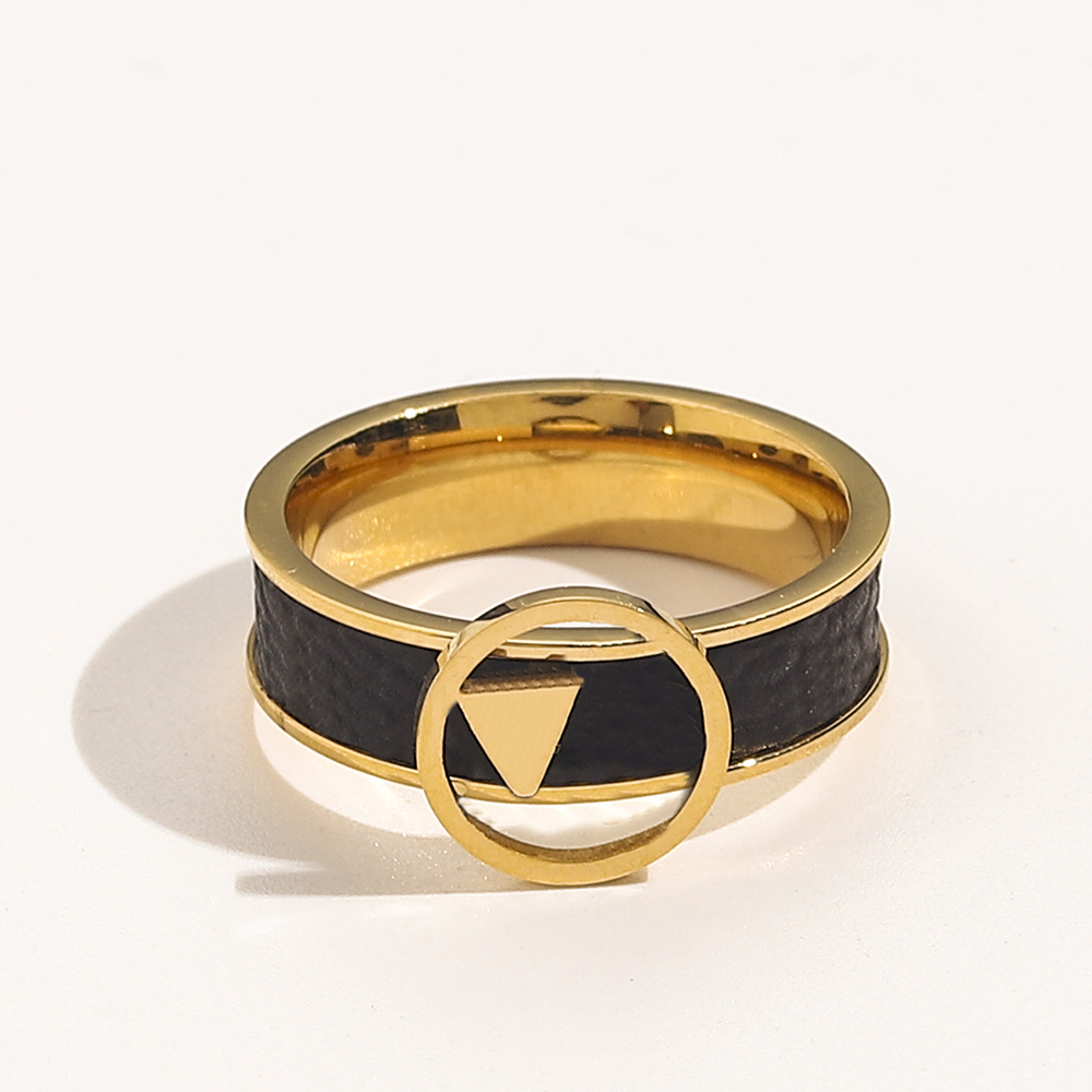 Luxury Jewelry Designer Rings Women 18K Gold Plated Stainless Steel Wedding Supplies Leather Ring Fine Carving Finger Ring Accessories-image-799936977