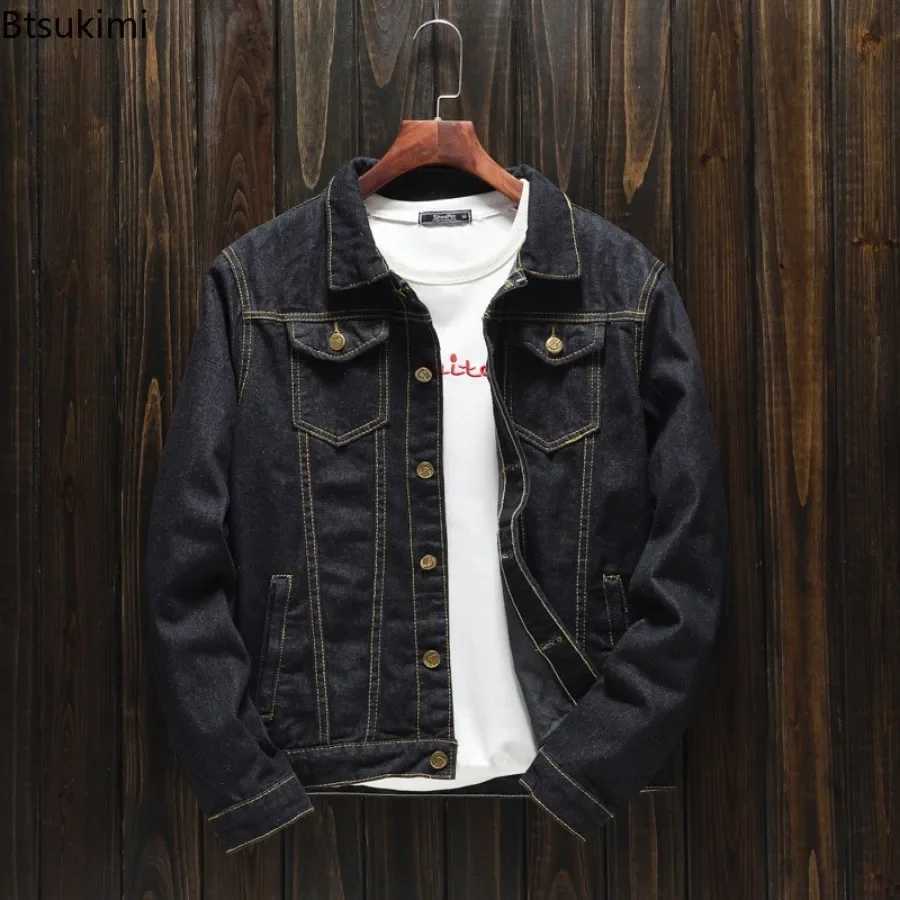 2024 mens denim jacket Plus size ultra-thin suitable for denim jacket Korean style ultra-thin suitable for simple jacket fashion casual top denim