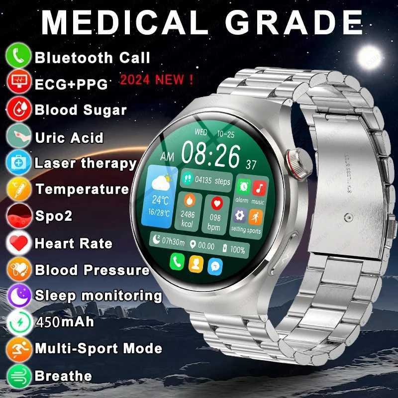 montres intelligentes 2024 GT4 PRO ECG + PPG montre intelligente hommes écran acide urique moniteur de graisse corporelle étanche montre intellig