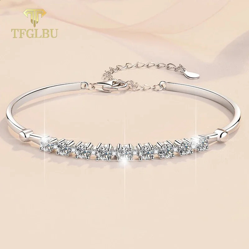 TFGLBU 3mm all silica womens bracelet elegant 100% 925 sterling silver sparkling diamond adjustable bracelet charm exquisite jewelry 240911