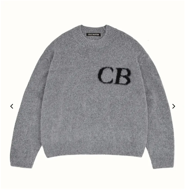 Mens Cole Buxon Sweaters Latter Knit Cole Jacquard High Quality CB Sweater Men Women Quality Loose Fashionable Buxtonjumper Sweatshirts Cole Buxon C
