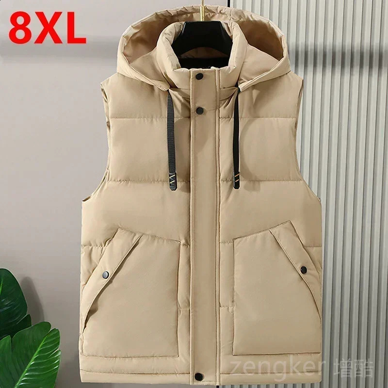 Large thick coat winter casual mens plus size jacket fashionable and warm mens 8XL 7XL 240912
