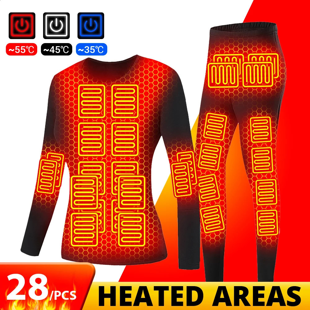underwear winter jacket womens vest mens skiing suit USB electric heating clothing wool insulation 240914