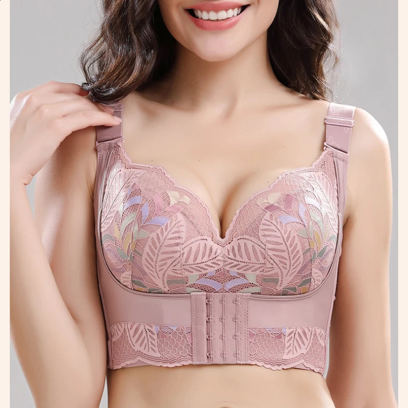 Full Cup Push Up Bra Lace Sexy Bras Lingerie Plus Size Bra Bra Front Open Fashion Embroidery Womens Tops Woman Clothing Bras 240913