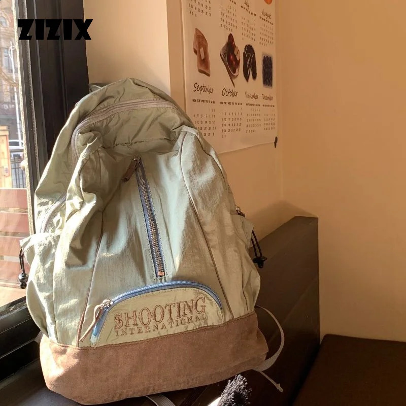 Womens Y2k backpack Korean style casual nylon school bag college book travel bag lightweight and fashionable student bag 240912