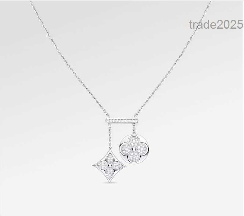 Designer With Box Fashion Classic Silver Diamond Necklaces Pendants Stainless Steel Silver Plated Luxury Necklace for Women Valentines Day Weddin