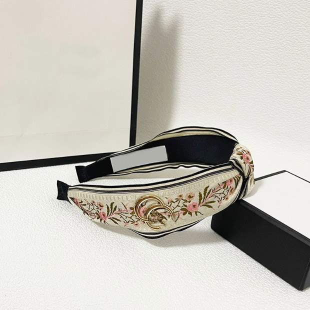 Famous Designers Hair Hoop Fashion Classic Hair Accessories Korean National Style Embroidery Hairpin Vintage Letter Wide Brim Headband Headwear L-image-830304744