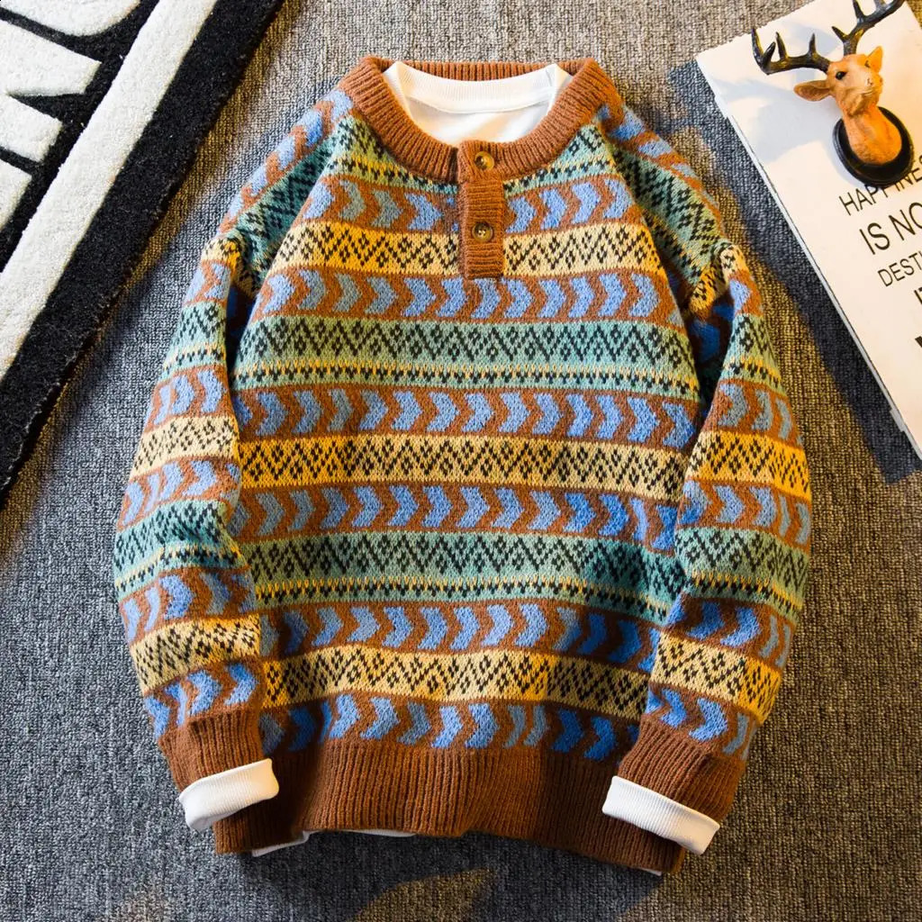 Knit Sweaters For Men Pullovers Mens Autumn Warm Clothing Oversize Y2k Vintage Sweater Winter Cotton Man Clothes 240911Z