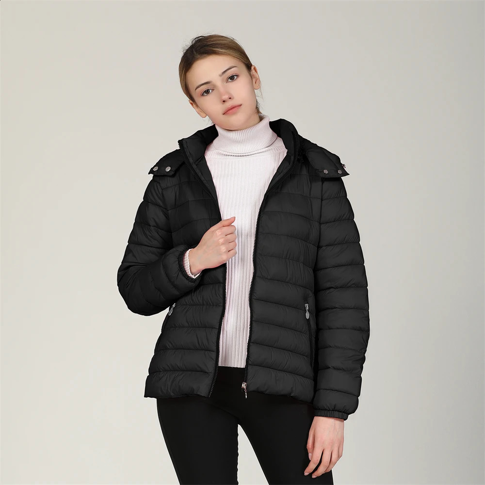 Coutudi Femmes Automne Hiver en bas avec veste chaude à capuche Parka Puffir femelle Veste de vêtements d'extérieur pour femmes 240914
