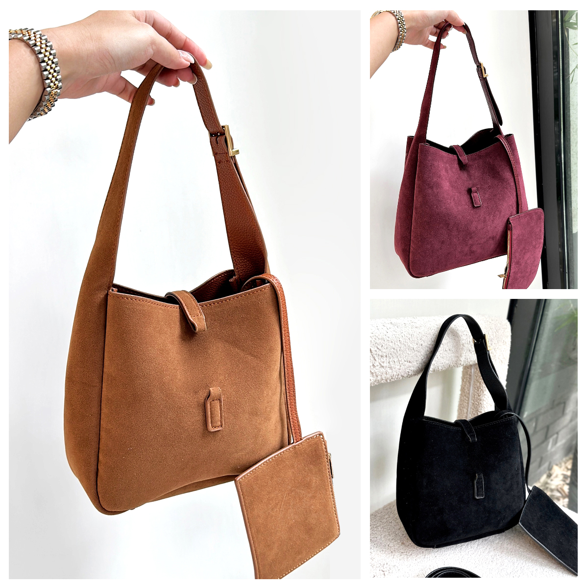 Fall winter new Suede Hobo Bucket Underarm bag Women's Luxury Shoulder handbag Designer Totes bucket bags Scrub leather bag Fashion Handbag Wee