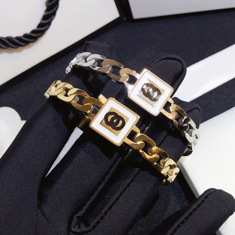 Fashion Bracelet Bangle Designer Bracelets Women Letter Jewelry Plated Stainless steel 18K Gold Hollow out Wristband Cuff Fashion Party Accessori-image-842050599