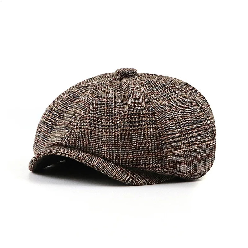 JAMONT y Blinders Mens Beret Autumn Retro Bone Octagonal Hat Womens Casual Pumpkin Hat Gatsby Flat Beret 240914