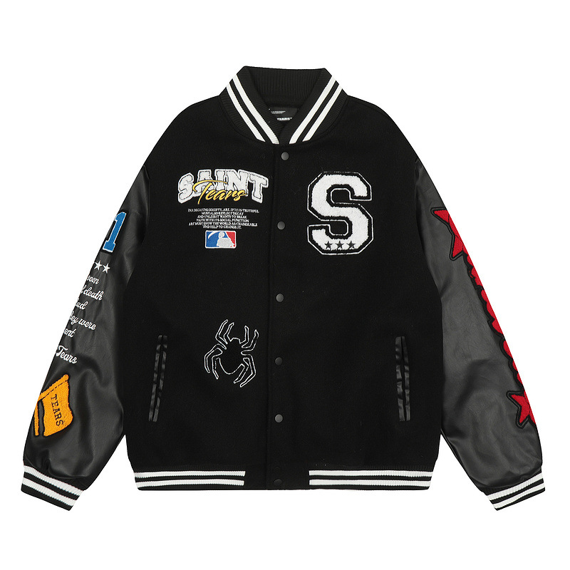 Varsity Jacket Mens Designer Jackets Leather Sleeve Patchwork Men Women Baseball Jacket Embroidery Hip Hop Coat Streetwear US Size 24FW