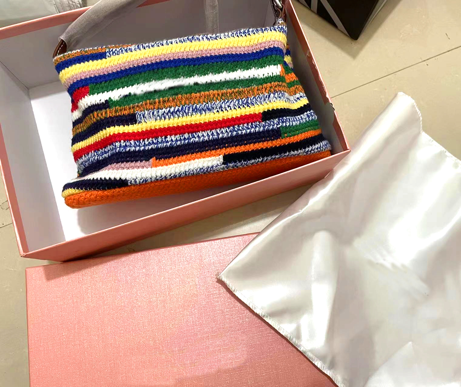 Designer tote bag Rainbow Woven Crossbody Tote Handbag for womens Branded Cotton Design Bags Women's Purse large capacity designer shoulder-image-978360655