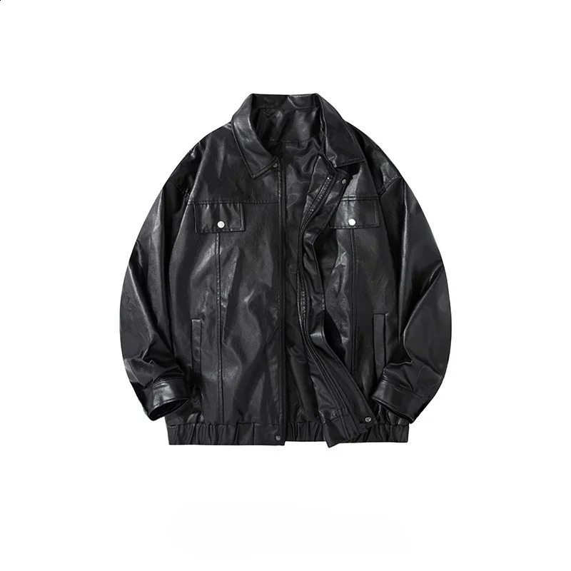 American style trendy leather jacket mens autumn street jacket top 240918