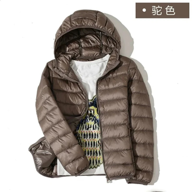 Duck Ultra Light Down Jacket Womens Winter Goose Feather Jacket Ultra Thin Warm Parka Hoodie Double sided 240913
