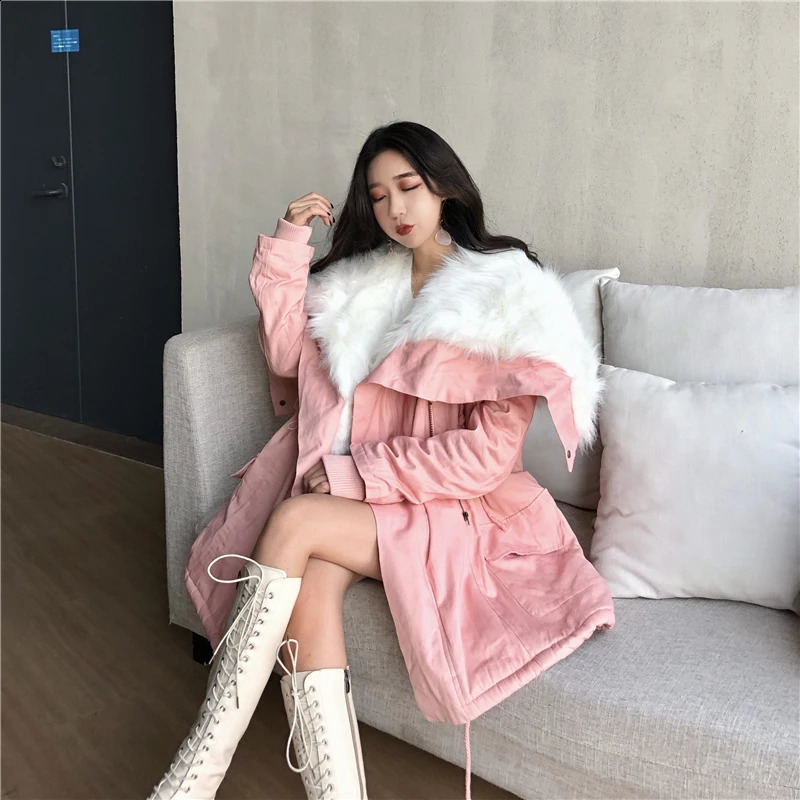 Women Winter Jacket Casual Fashion Fur Hooded Pocket Elegant Quilted Coat Puffer Padded Parka Warm Women Coat Y2k 240914