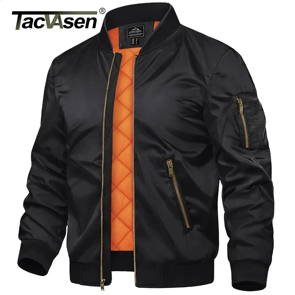 TACVASEN Winter Padded Bomber Jackets Outwear Mens Retro Pilot Jacket Coat Casual Baseball Varsity Streetwear 240918