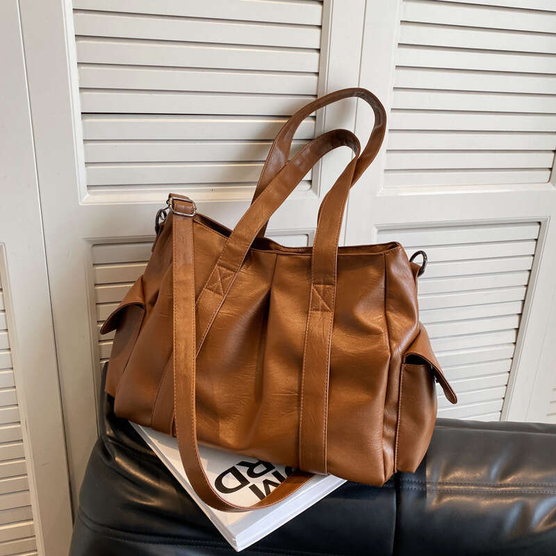 Sac à main en cuir souple pour femmes, fourre-tout de grande capacité de bonne qualité, sac à bandoulière de conception Simple, nouvelle collecti