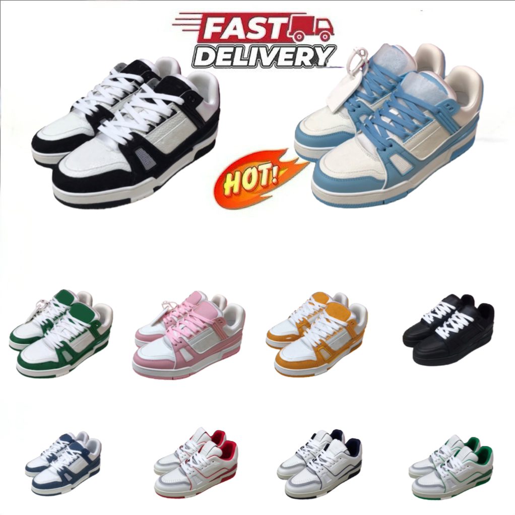 Luxury Designer Embossed Sneakers Women Men trainers White black blue fashion letter Runner Trainer denim leather Sneaker Platform Casual Shoes Size