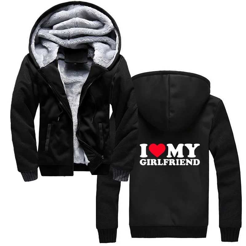 Men's Hoodies Sweatshirts I love my girlfriend hoodie I love my girlfriend hoodie GF Coats boyfriend gift Valentines Day is coming jacket zippe
