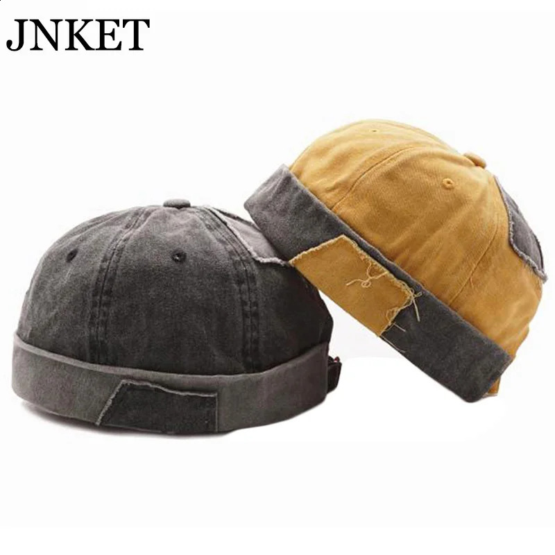 JNKET spring summer autumn mens skull hat Beanies hat retro velvet free hat hip-hop hat outdoor sports hat casual pumpkin hat 240919