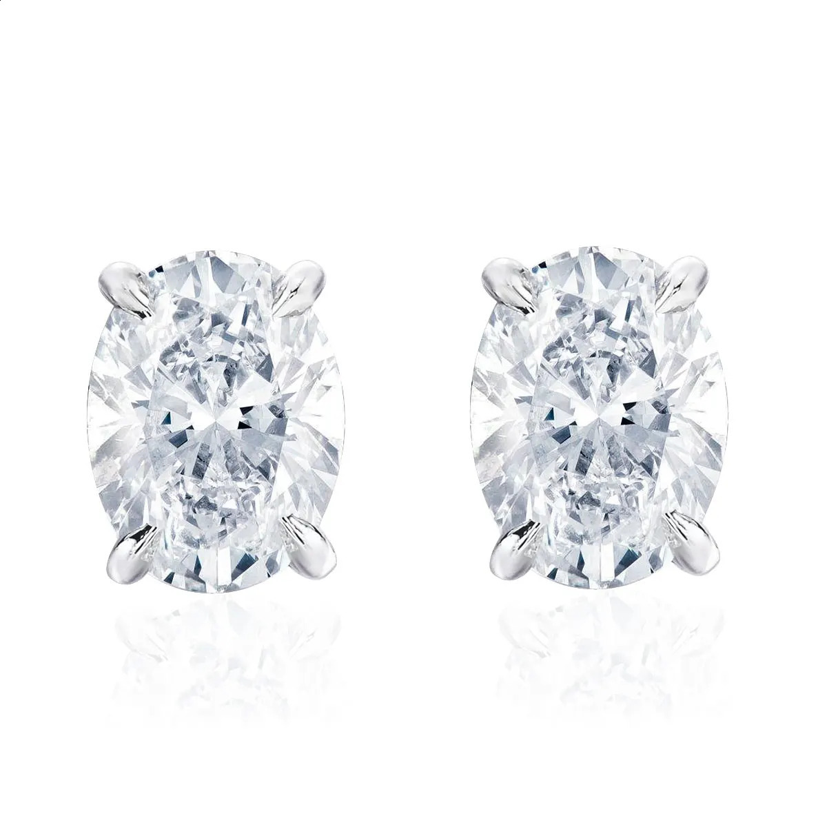 DEZO 4 carat oval cut womens earrings solid 925 sterling silver stud earrings VVS D color GRA certificate 240918