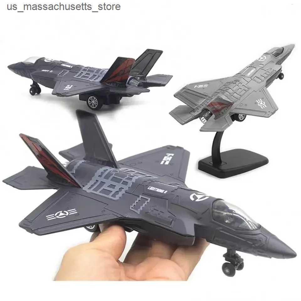 Aircraft Modle Pull Back Toy Jets F-35 Alloy Fighter Plane with Light Sound Die Cast Airplane for Kids Model Plane Toy for CollectionL240910-image-1020583079