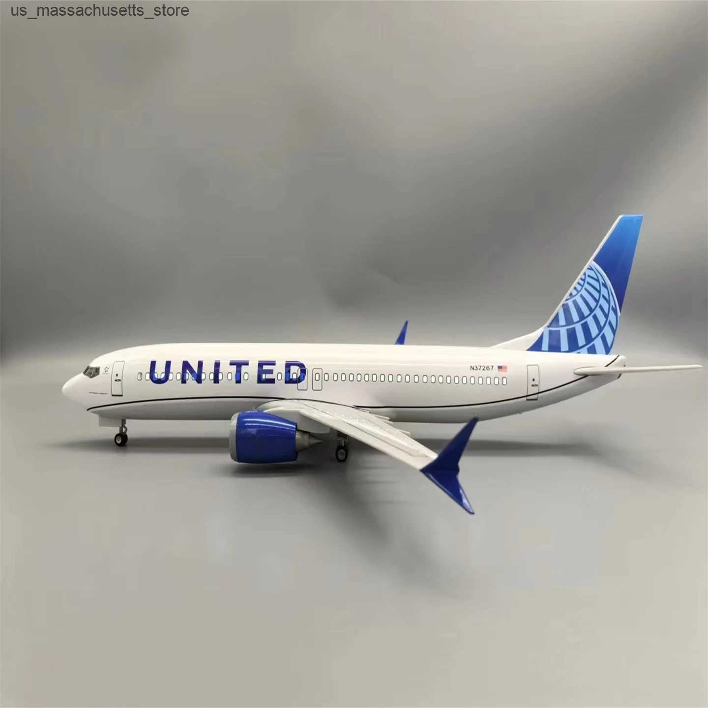 Aircraft Modle 1 85 Scale 737 47CM B737-800 United Airlines Aircraft Model with Base Landing Gear Resin Aircraft Model Ornament For Collection L2-image-1020582578