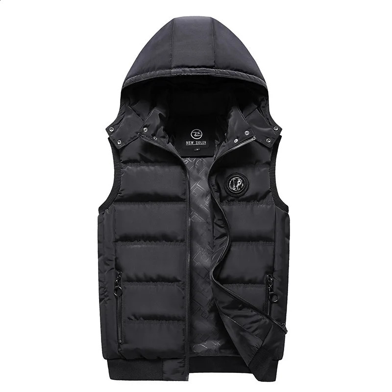 Wxw3601 khaki black blue red vest mens hooded vest duck down vest mens ultra-thin thick warm sleeved jacket autumn and winter vest 240919