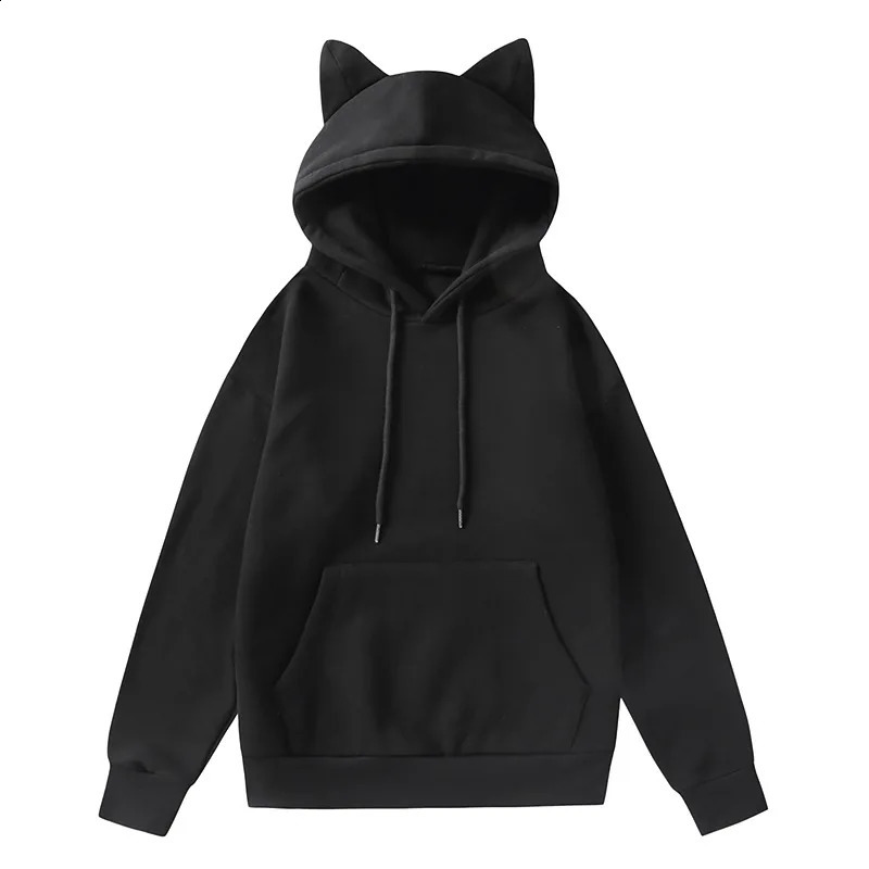 Winter Mens Hoodie Sweater Pullover Korean Fashion Mens Cat Ear Cute Japan Top Personalized Sportswear Womens 240918