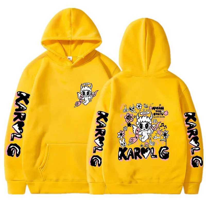 New Autunm hot selling Karol G Manana printed hoodie mens retro casual sportswear unisex long sleeved zipper W240919 9e
