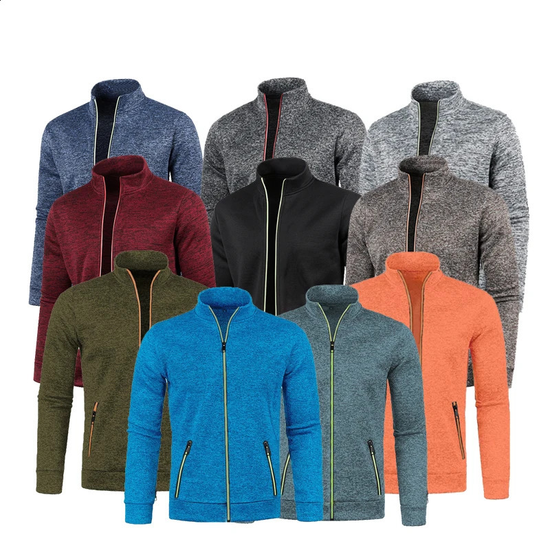 Winter Warm Sweaters For Men Knit Cardigan Jumpers Fleece Jackets Coats Knitwear Slim High Collar Sweatshirts Outerwear 240929